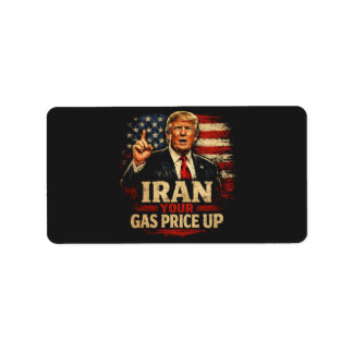 Iranska din gaspris upp adressetikett