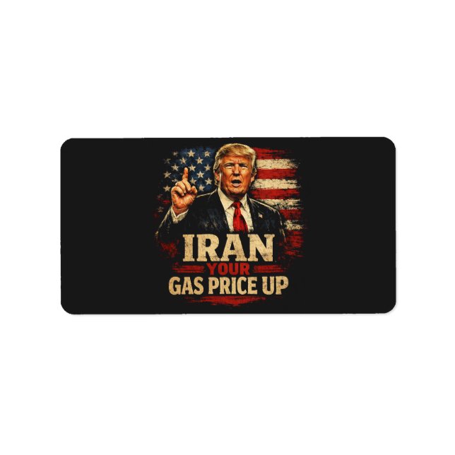 Iranska din gaspris upp adressetikett (Framsidan)