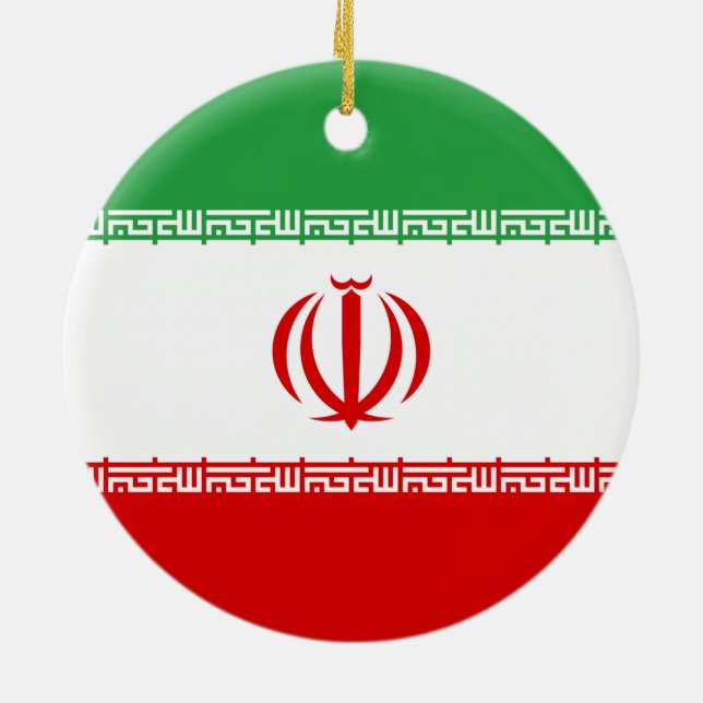 Iranska Flagga (Iran) (persiska) Julgransprydnad Keramik (Baksidan)