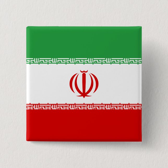 Iranska Flagga (Iran) (persiska) Knapp (Framsida)