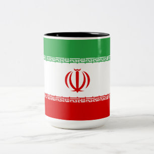 Iranska Flagga (Iran) (persiska) Två-Tonad Mugg