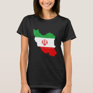 Iranska flagga iranska karta iranska kvinnor t shirt