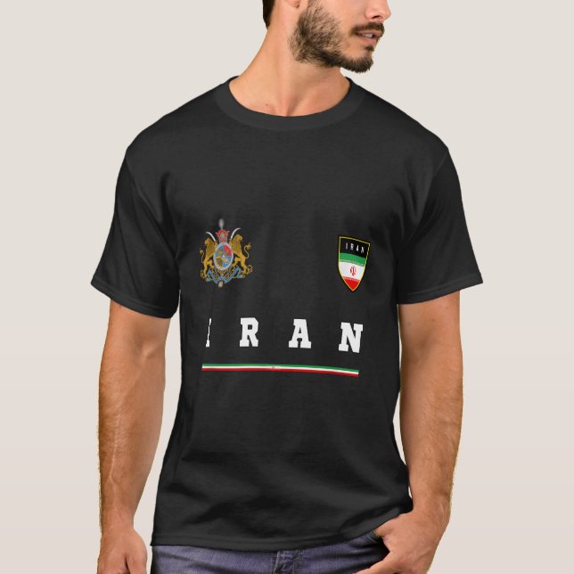 Iranska idrottskassan Jersey Iranian Flagga Footba T Shirt (Framsida)