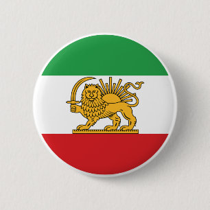 Iranska Lejon och Sol Historiska Flagg Emblem Knapp
