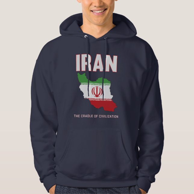 Iranska Pridet Iranska Flagga Karta Persia Hoodie (Framsida)