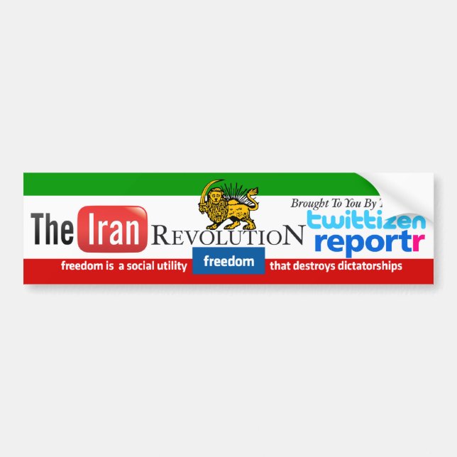 Iranska revolutionen Sociala medier Parodi dekal (Framsidan)