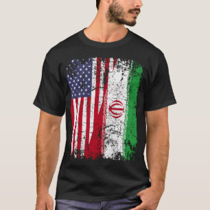 Iranska rötter Halamerikanska Flagga USA Iran Flag T Shirt