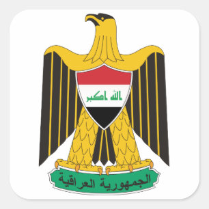Iraq emblem fyrkantigt klistermärke