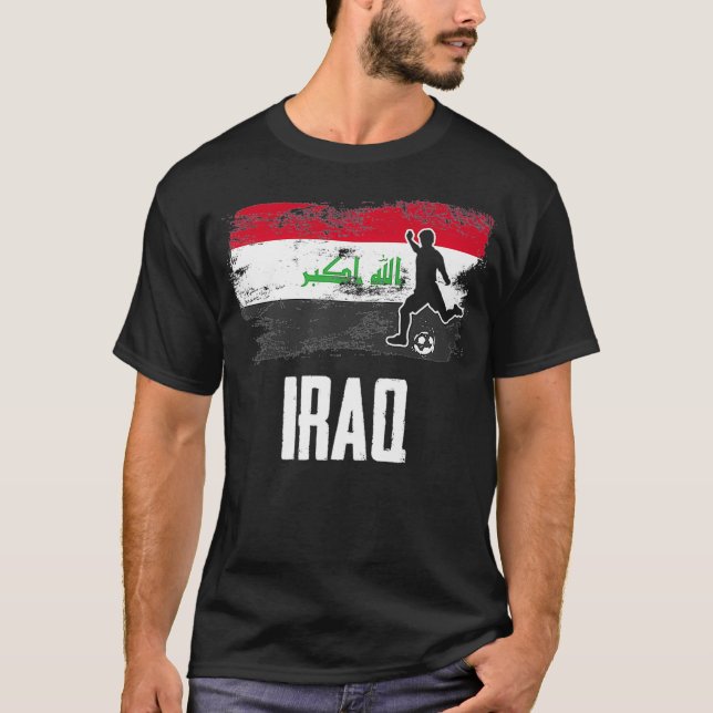 Iraq Flag Jersey Iraqi Soccer Team Iraqi funny 100 T Shirt (Framsida)