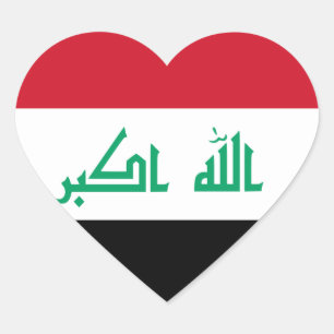 iraq hjärtformat klistermärke