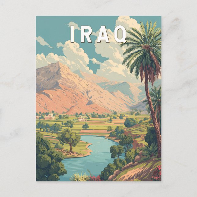 Iraq Illustration Travel Art Vintage Vykort (Framsida)