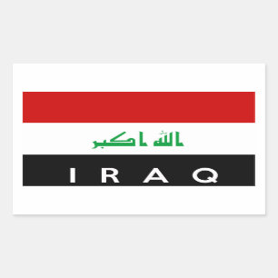 Iraq land flagga symbol namn rektangulärt klistermärke