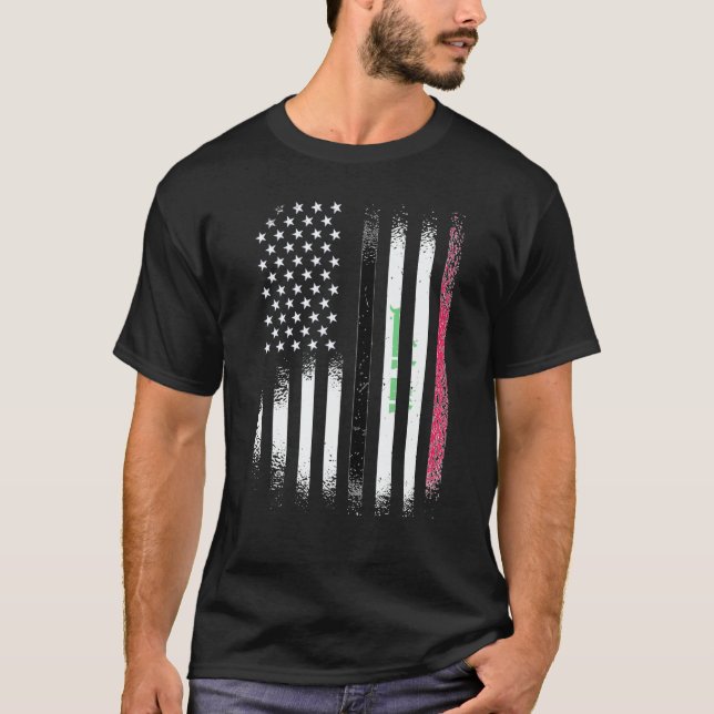 Iraqi American Patriot Grown Country USA Flags Str T Shirt (Framsida)