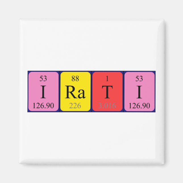 Irati periodisk bord namn magnet (Framsidan)