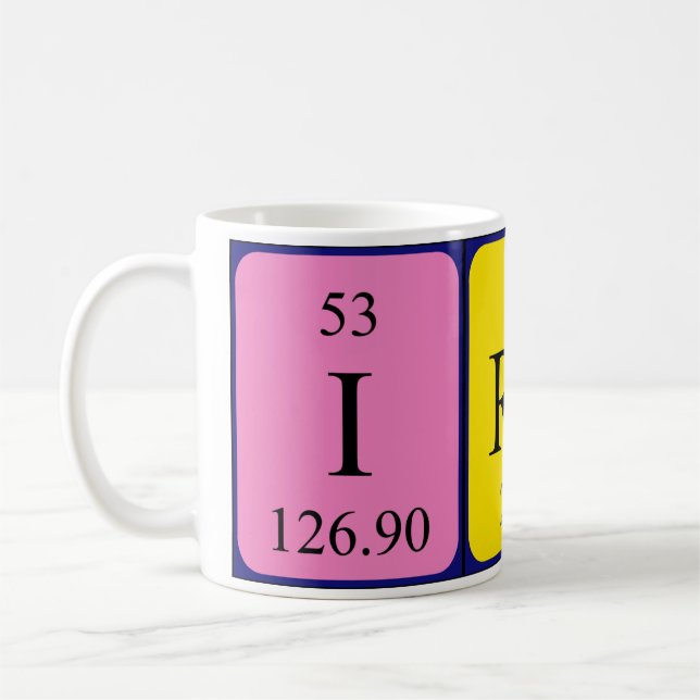 Irati periodisk bord namn mugg (Vänster)