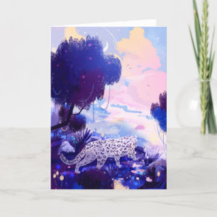 Irbis White Leopard Helgkort