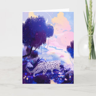 Irbis White Leopard Helgkort