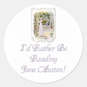 IRBR Jane Austen! Rundaklistermärkear, 2 Runt Klistermärke