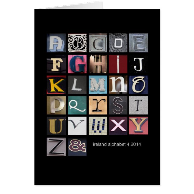 ireland alfabet hälsningskort (Framsidan)