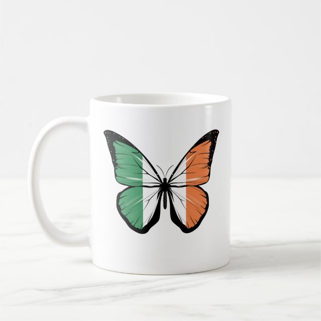Ireland Butterfly Flagga Kaffemugg (Vänster)