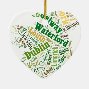 Ireland Cities Ord Art Julgransprydnad Keramik