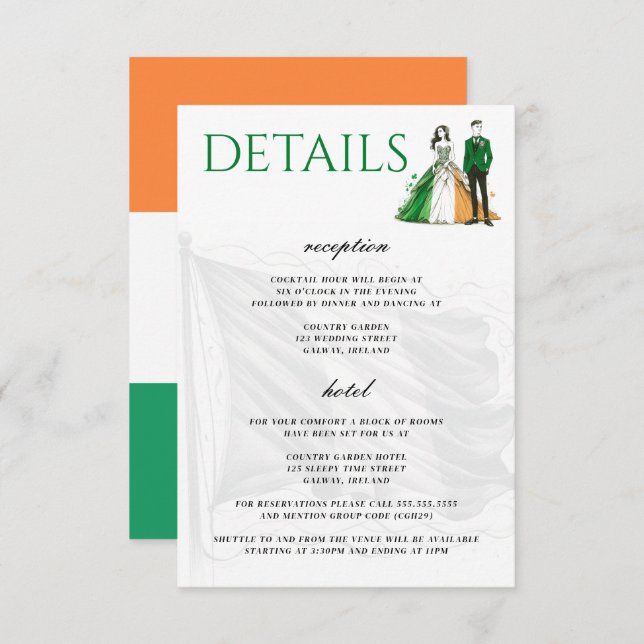 Ireland Couple Tilläggskort (Fram/baksida)