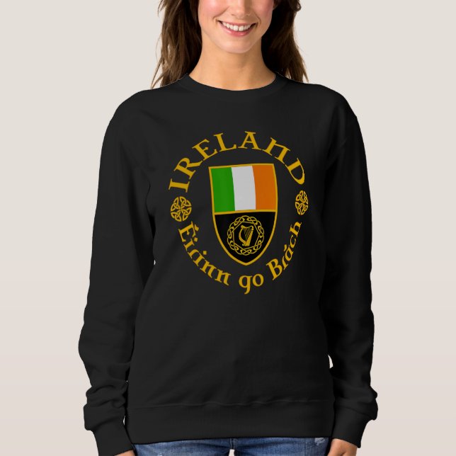 Ireland Éirinn go Brách Ireland Forever Celtic Har T Shirt (Framsida)