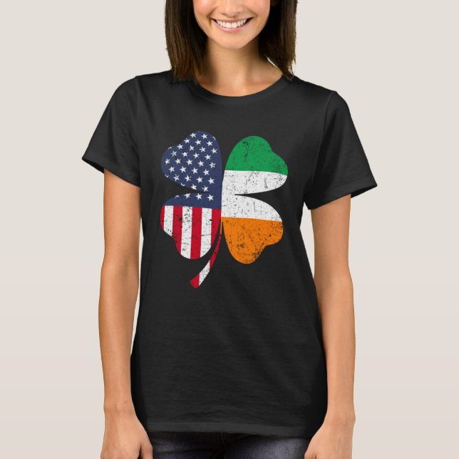Ireland Flag Irish St Patrick s Day USA Flag Lucky T Shirt (Framsida)