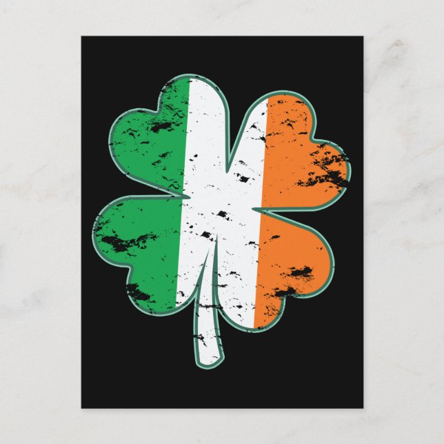 Ireland Flag Patriotic Irish Clover St.Patty's Day Vykort (Framsida)