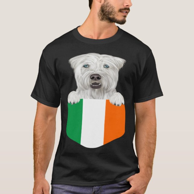 Ireland Flag Soft Coated Wheaten Terrier Dog In Po T Shirt (Framsida)