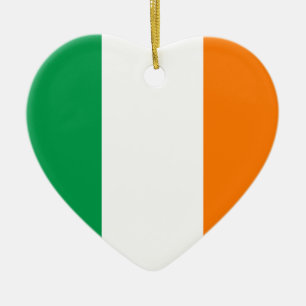 Ireland Flagga Heart Ornament