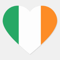 Ireland Flagga Heart Sticker