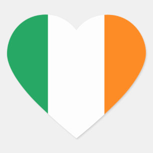 Ireland Flagga Heart Sticker Hjärtformat Klistermärke