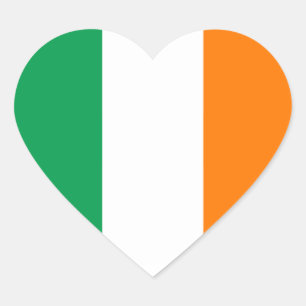 Ireland Flagga Heart Sticker Hjärtformat Klistermärke