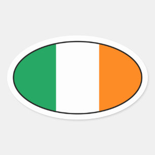 Ireland Flagga Oval Sticker Ovalt Klistermärke