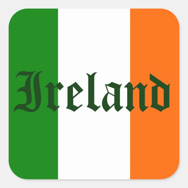 Ireland Flagga Sticker Fyrkantigt Klistermärke (Framsida)