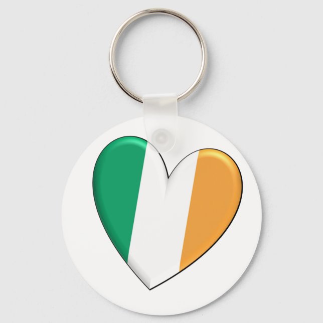 Ireland Heart Flagga Nyckelring (Framsida)