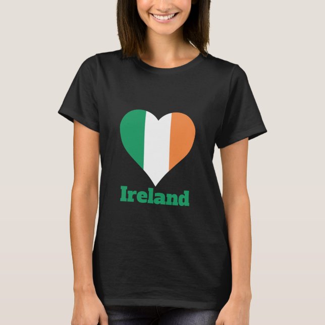 Ireland Heart Flagga T Shirt (Framsida)