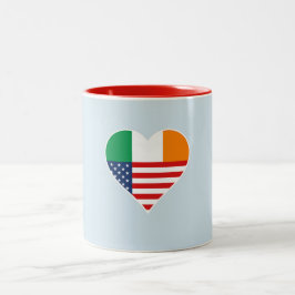 Ireland, irish - America, USA. Heart, Country Love Två-Tonad Mugg