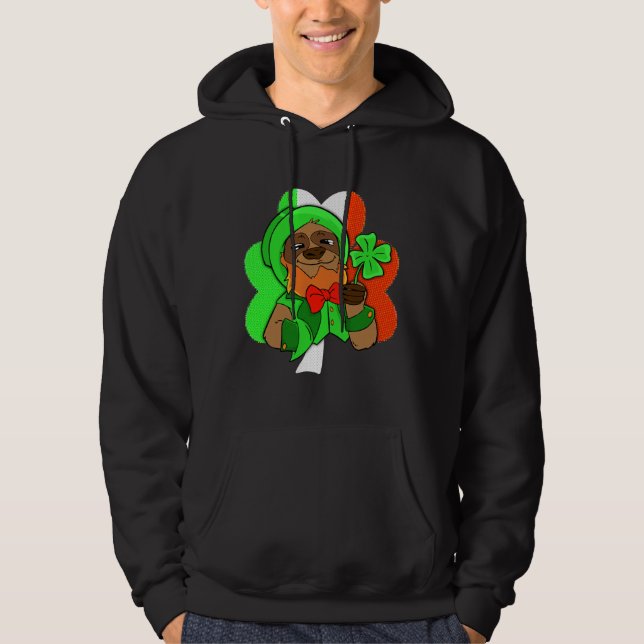 Ireland Leprechaunss Sloth Hoodie (Framsida)