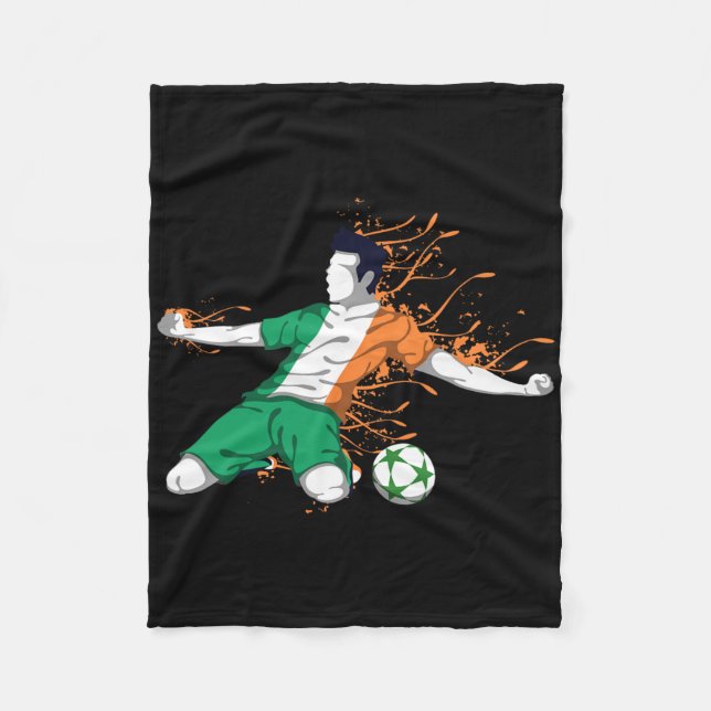 Ireland National Soccer - Irish Flag Footbyll Love Fleecefilt (Framsidan)