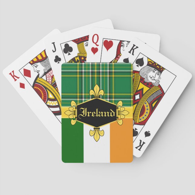 Ireland National Tartan,flagga, Customique with na Casinokort (Baksidan)