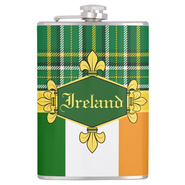 Ireland National Tartan,flagga, Customique with na Fickplunta (Framsidan)