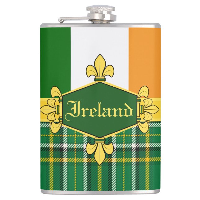 Ireland National Tartan,flagga, Customique with na Fickplunta (Framsidan)