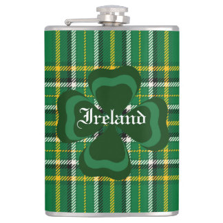 Ireland National Tartan, Shamrock Customize namn Fickplunta
