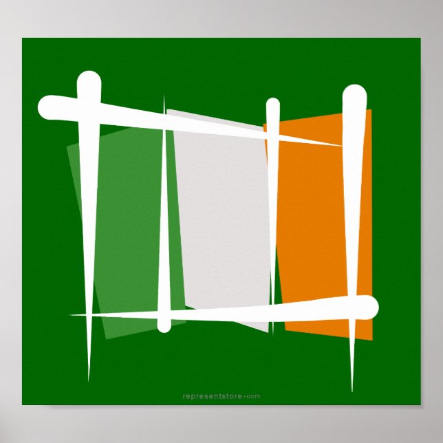 Ireland Push Flagga Poster (Framsidan)