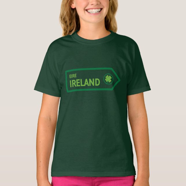 Ireland Road Sign T Shirt (Framsida)