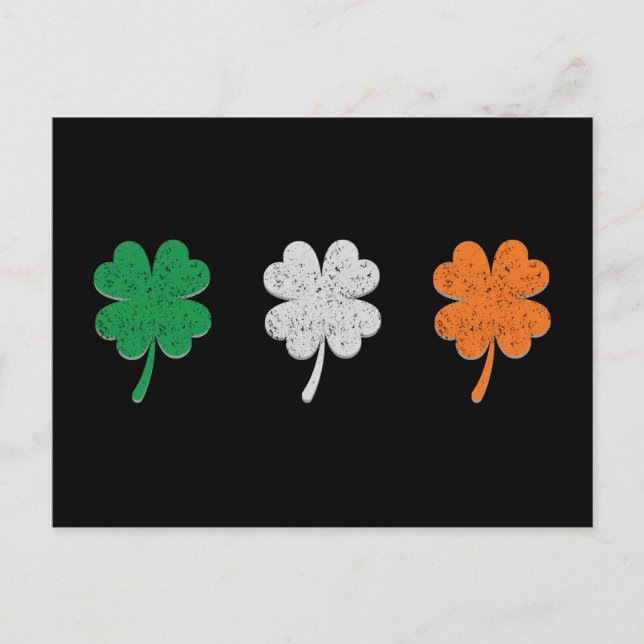 Ireland Shamrock Clover Flag Vykort (Framsida)