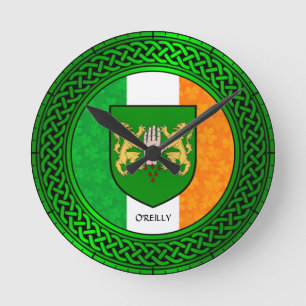 Ireland Shamrock Flagga - O'Reilly Rund Klocka