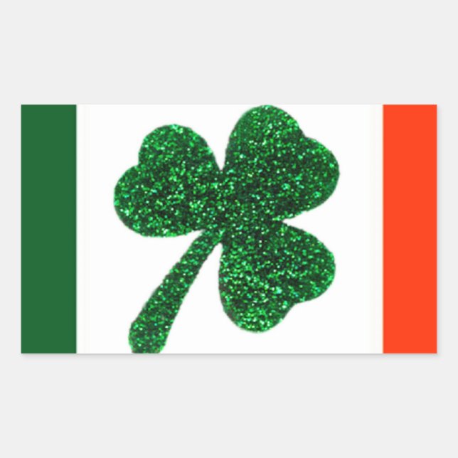 Ireland Shamrock Flagga Sticker Rektangulärt Klistermärke (Framsida)